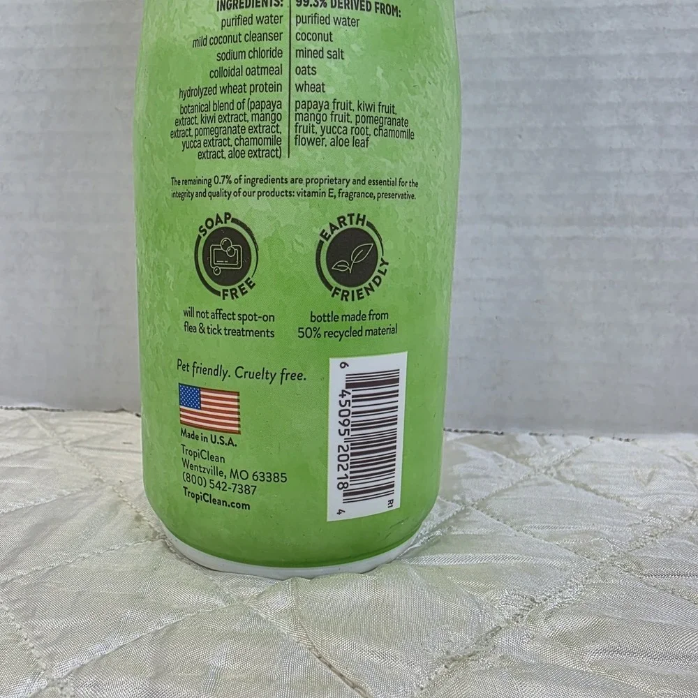 NIB~TropiClean Papaya &Coconut Luxury 2-in-1 Shampoo & Conditioner for Pets 20oz